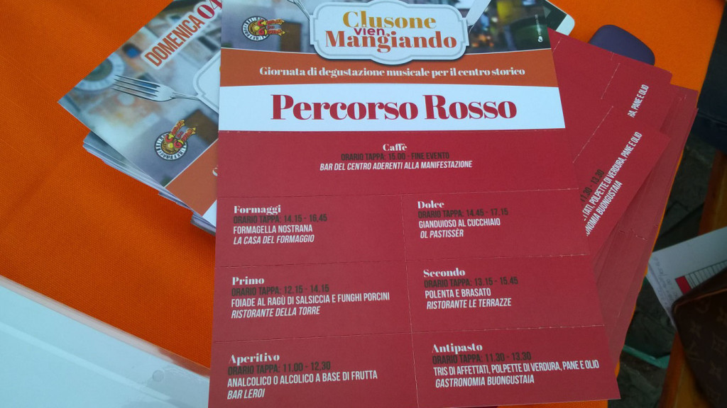 I talloncini del percorso rosso della Clusone vien Mangiando