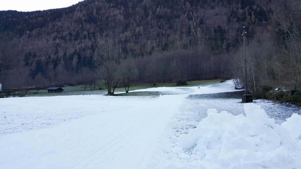 Innevato anche l'anello del fondo di Casa Corti