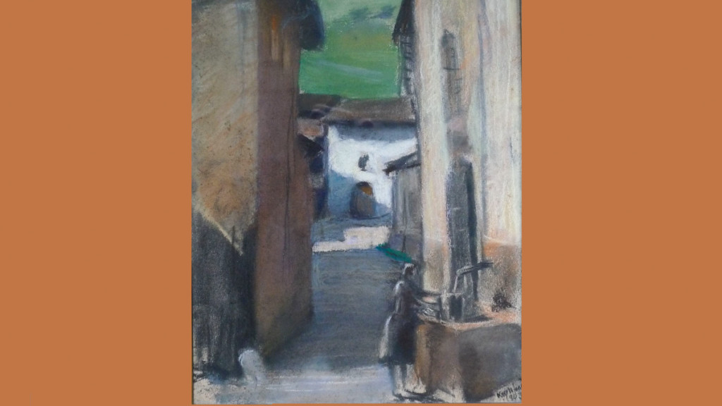 Scorcio di Sovere, Eugenio Kron, pastello, collezione privata.