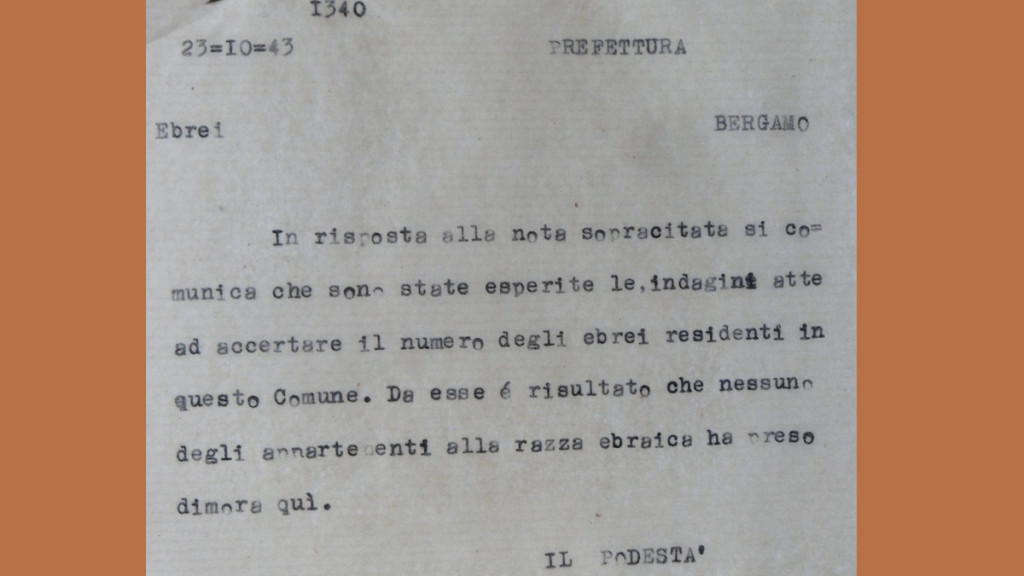 Il Podestà di Rovetta con Fino risponde alla Prefettura (Archivio del Comune di Rovetta).