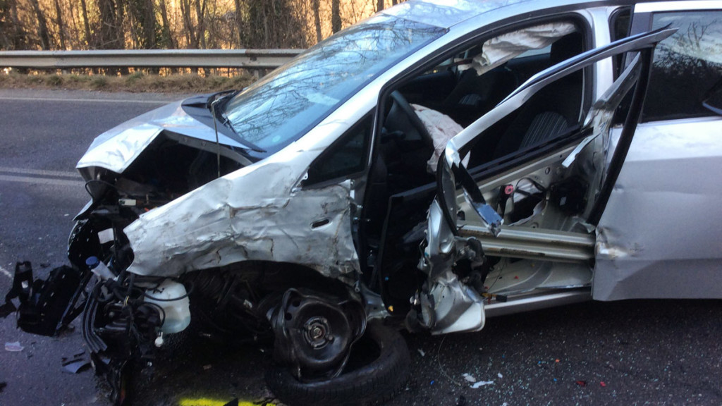 La Fiat Punto coinvolta nell'incidente