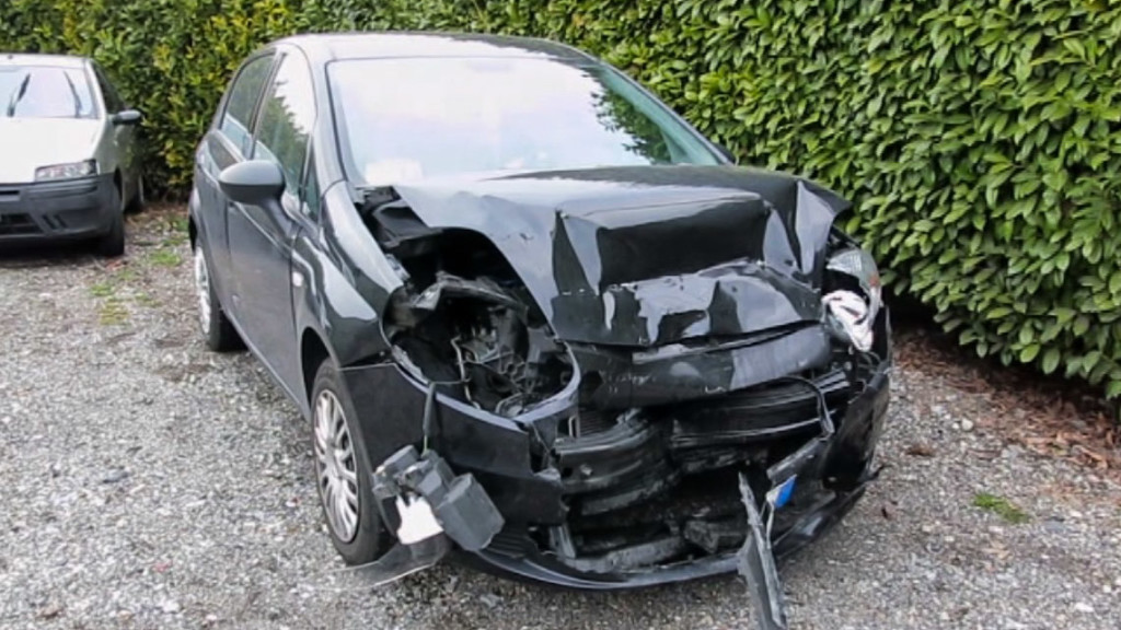 La Fiat Punto coinvolta nello scontro