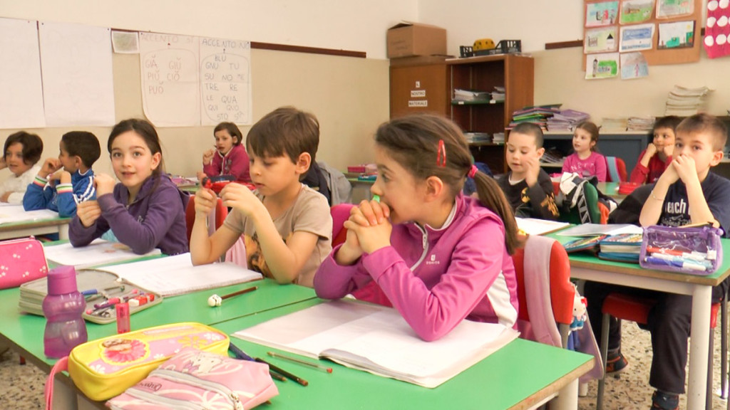 Una classe della scuola di Gromo