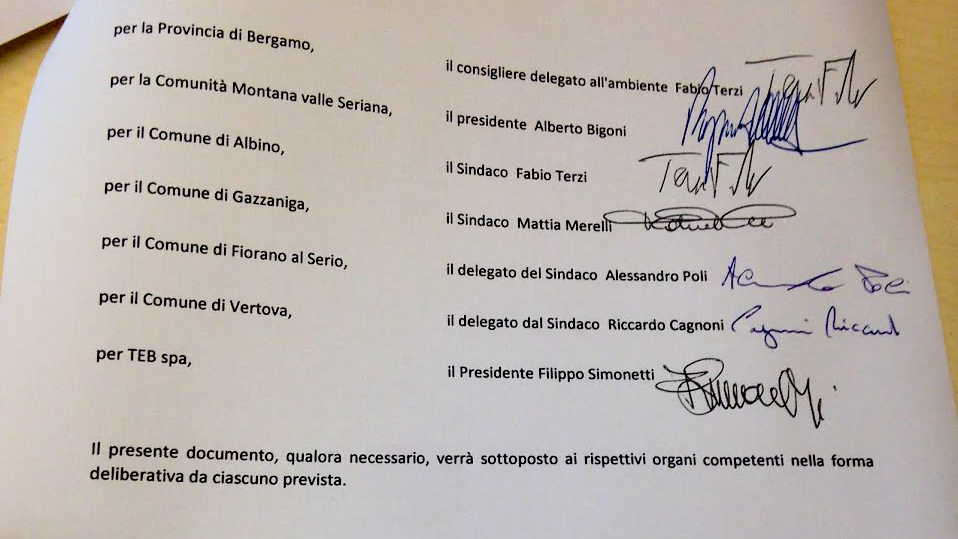 Le firme sul documento