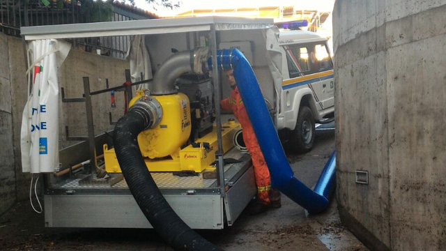 Motopompa della Croce Blu di Gromo a Treviolo