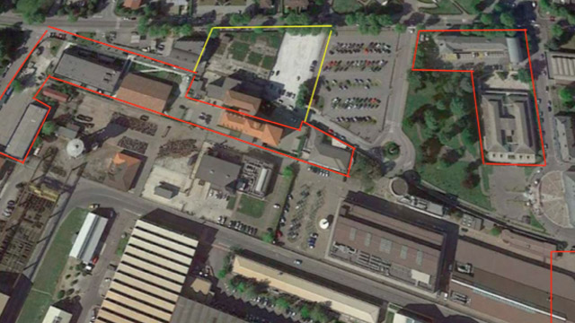 In rosso gli attuali spazi ed edifici del campus di Ingegneria, in giallo la nuova area