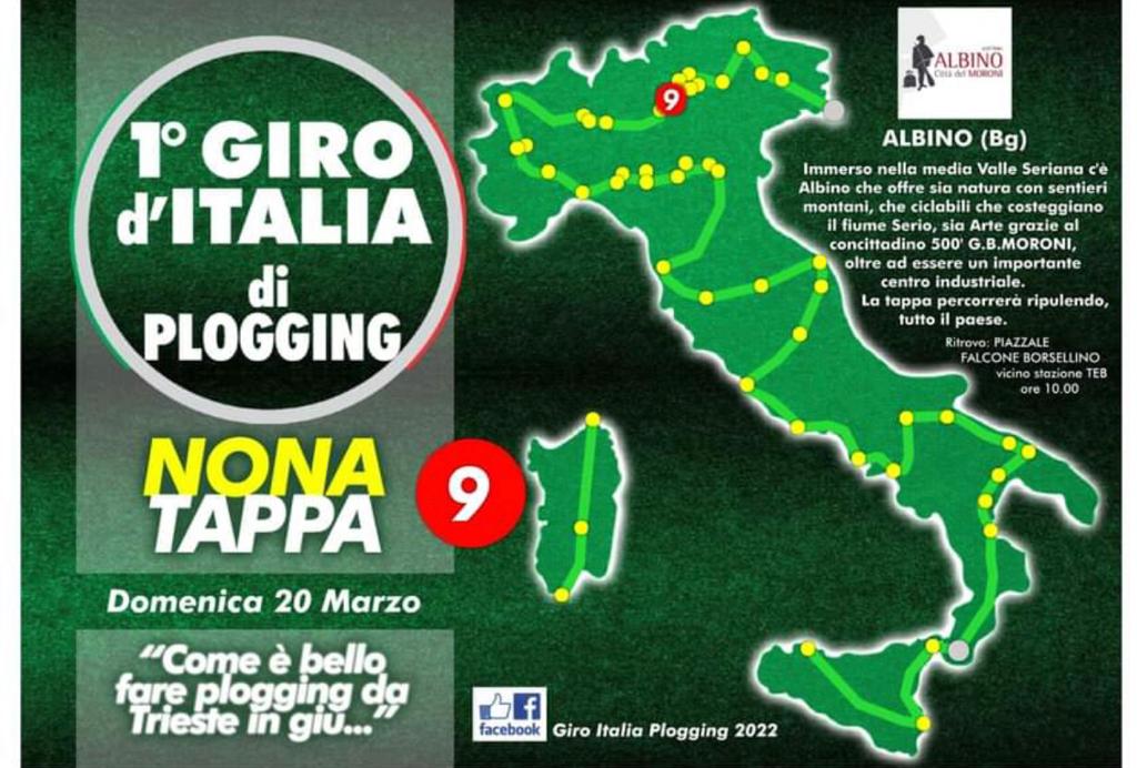 Plogging, Giro d‘Italia 2022 passa da Albino e dalla Valle Seriana