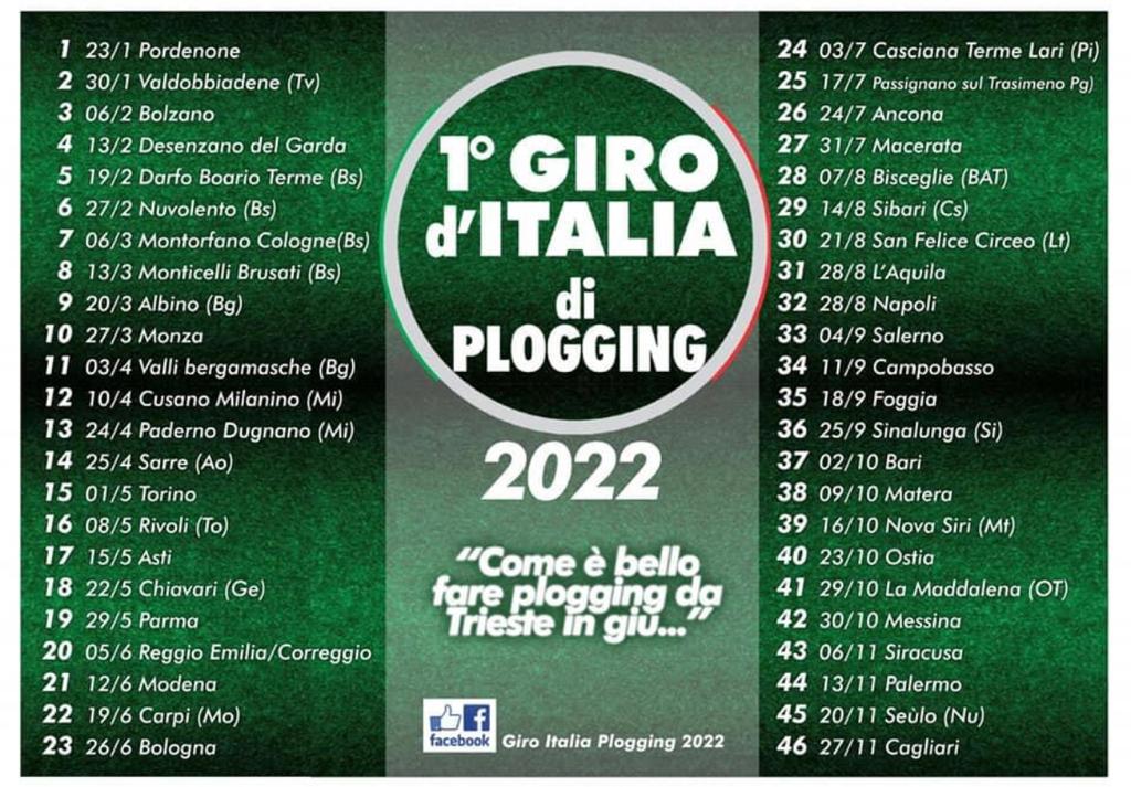 Prima edizione Giro d‘Italia Plogging, le tappe